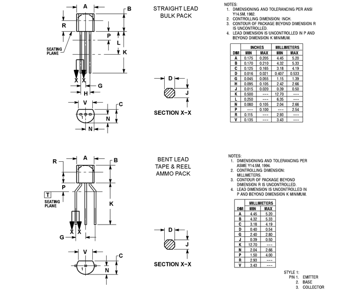 2N4403 Transistor Dimensions