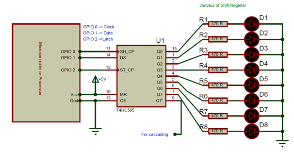 74HC595.Example Circuit