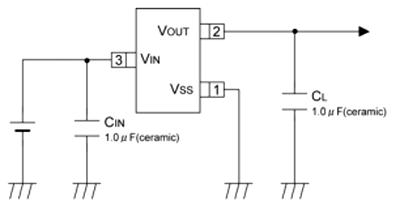 XC6206的应用电路图低ESR电压调节器