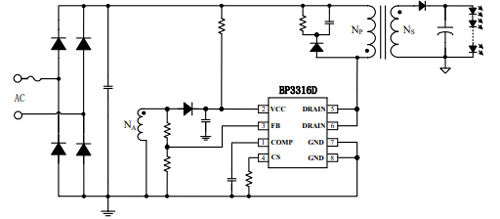 BP3316D应用程序电路