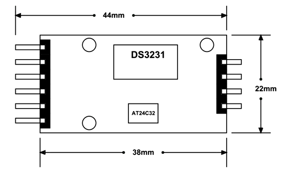 DS3231 RTC模块尺寸