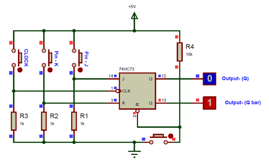 74HC73A JK Flip Flop Circuit Diagram
