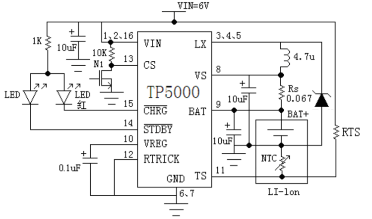 TP5000Application Circuit