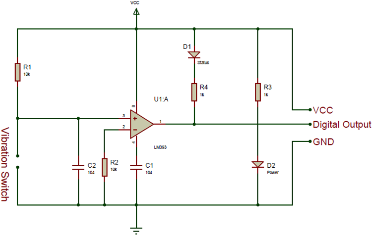 振动Sensor Module Internal Circuit Diagram